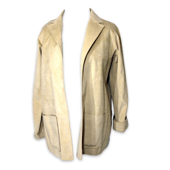 Vintage Jackets & Blazers - 🔴30% OFF Vintage Oatmeal Suede Moto Jacket Open Front Size 8